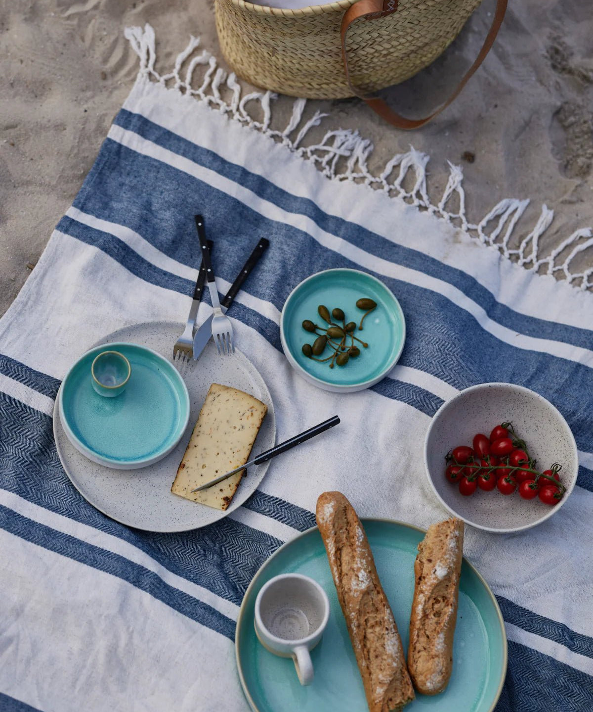 onomao - TRADITIONELL Große Schale (⌀ 30 cm) Türkis - ROSA ECK - Schüssel, Türkis,