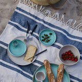 onomao - TRADITIONELL Große Schale (⌀ 30 cm) Türkis - ROSA ECK - Schüssel, Türkis,