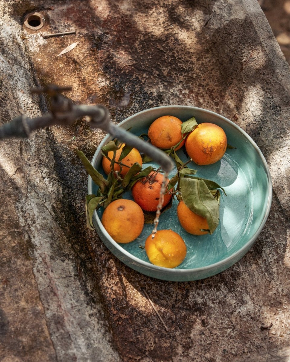 onomao - TRADITIONELL Große Schale (⌀ 30 cm) Türkis - ROSA ECK - Schüssel, Türkis,