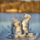 onomao - TRADITIONELL Große Tasse (550 ml) Sand - ROSA ECK - Beige, Weiß,