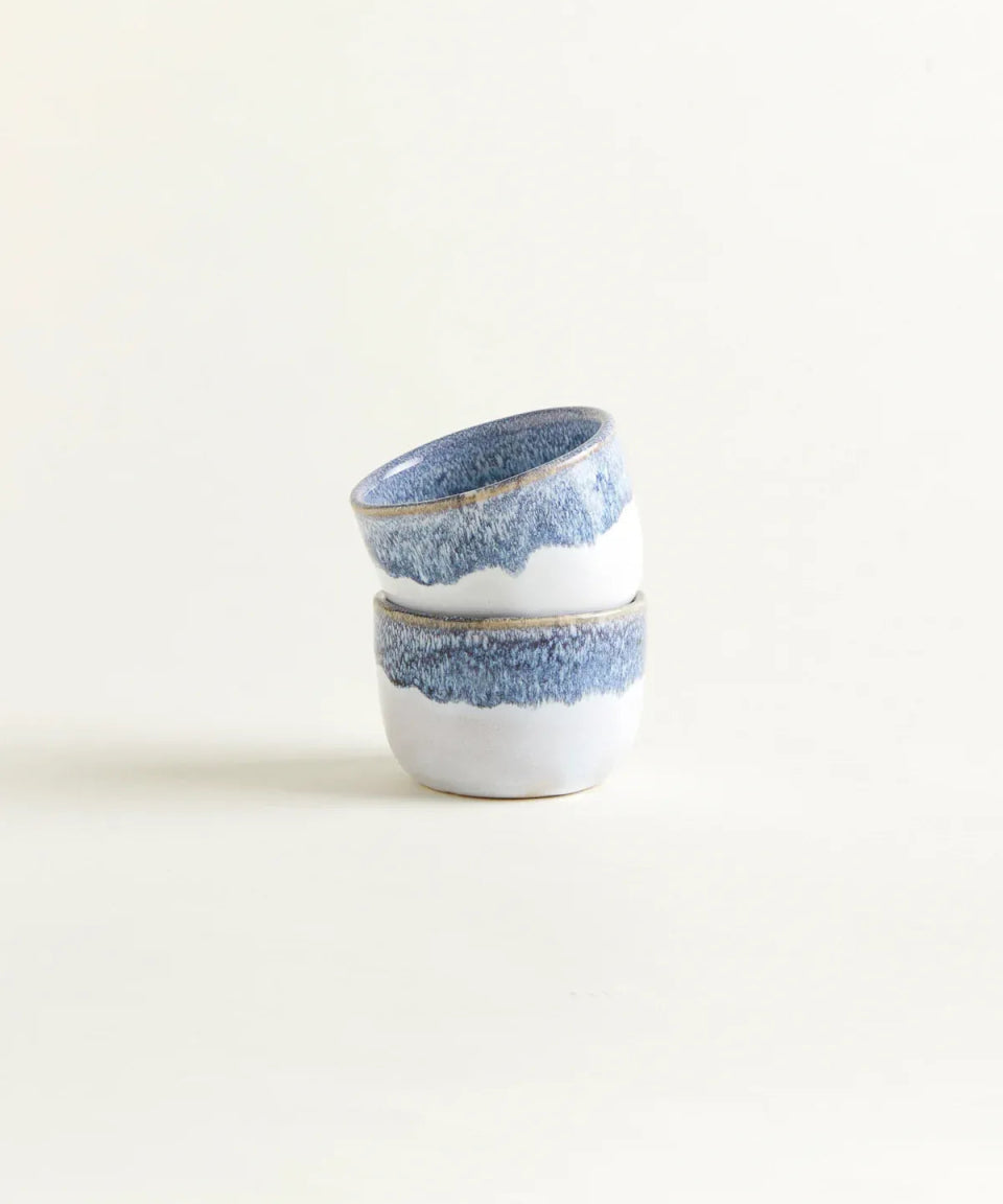 onomao - TRADITIONELL Kleiner Becher (150 ml) • Graublau Dipped - Kaffee - und Teetasse - ROSA ECK Concept Store