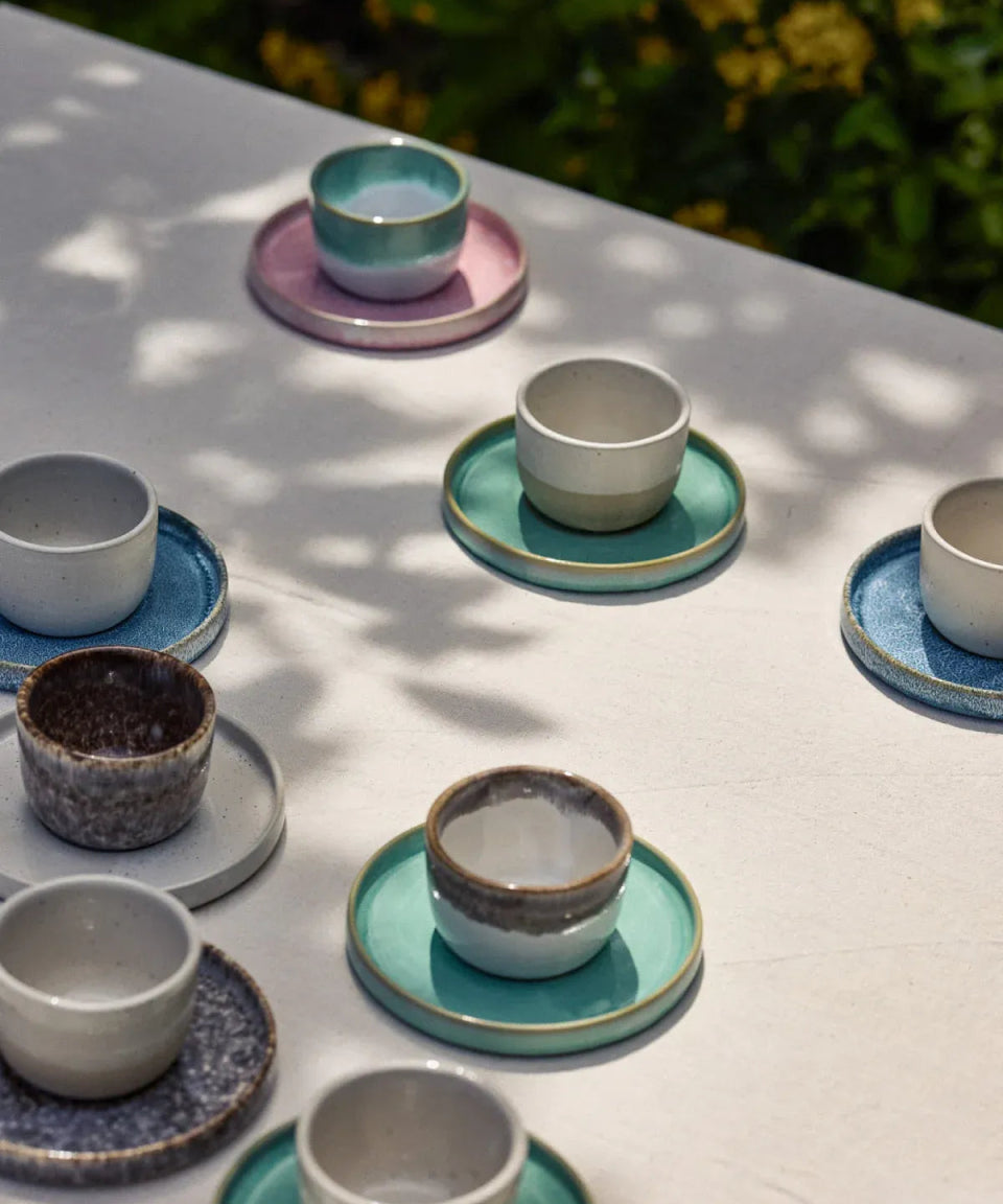 onomao - TRADITIONELL Kleiner Becher (150 ml) • Türkis Dipped - Kaffee - und Teetasse - ROSA ECK Concept Store