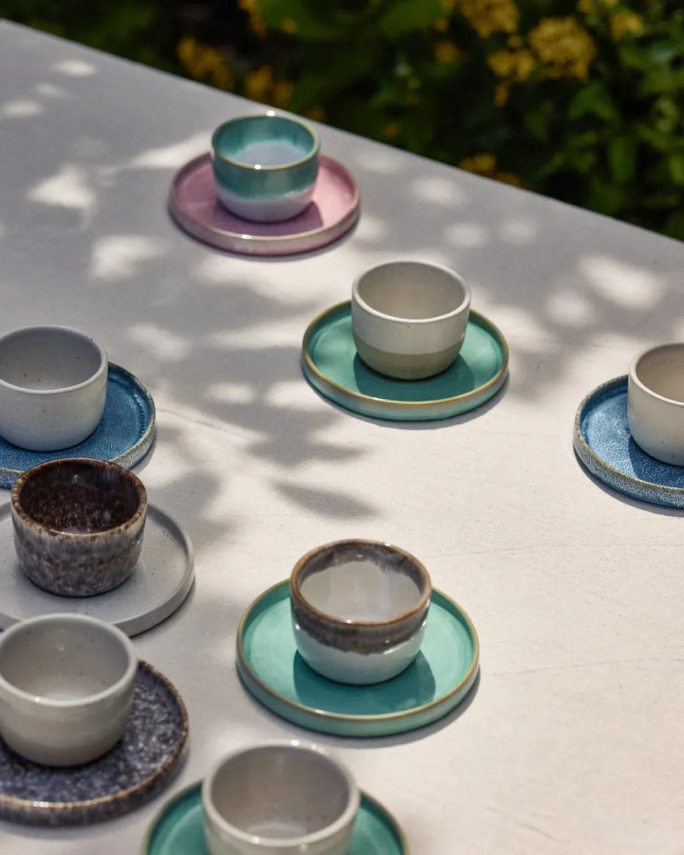 onomao - TRADITIONELL Kleiner Becher (150 ml) • Türkis Dipped - Kaffee - und Teetasse - ROSA ECK Concept Store