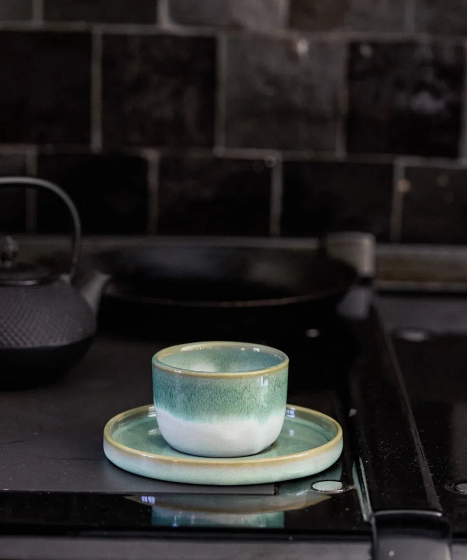 onomao - TRADITIONELL Kleiner Becher (150 ml) • Türkis Dipped - Kaffee - und Teetasse - ROSA ECK Concept Store