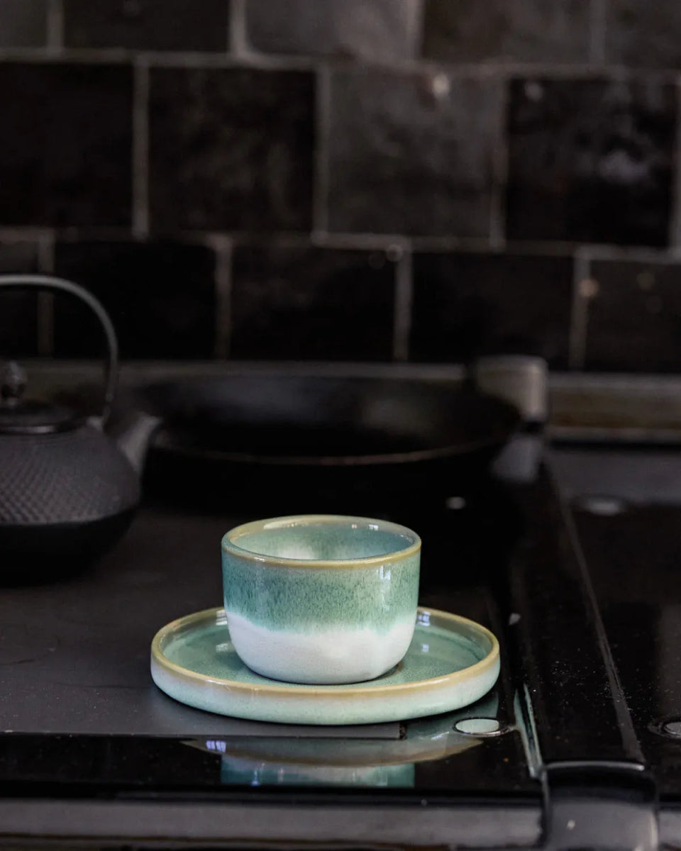 onomao - TRADITIONELL Kleiner Becher (150 ml) • Türkis Dipped - Kaffee - und Teetasse - ROSA ECK Concept Store