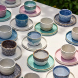 onomao - TRADITIONELL Kleiner Becher • Steingrau Dipped - Kaffee - und Teetasse - ROSA ECK