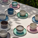 onomao - TRADITIONELL Kleiner Becher • Steingrau Dipped - Kaffee - und Teetasse - ROSA ECK