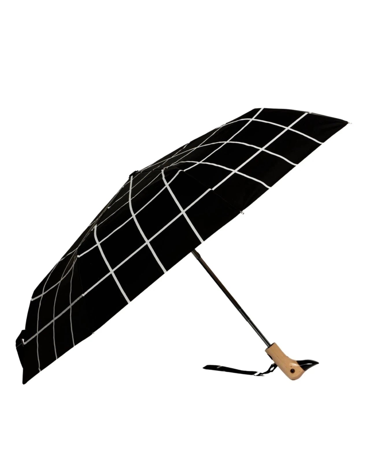 Original Duckhead - Regenschirm mit Entenkopf • Black Grid - ROSA ECK