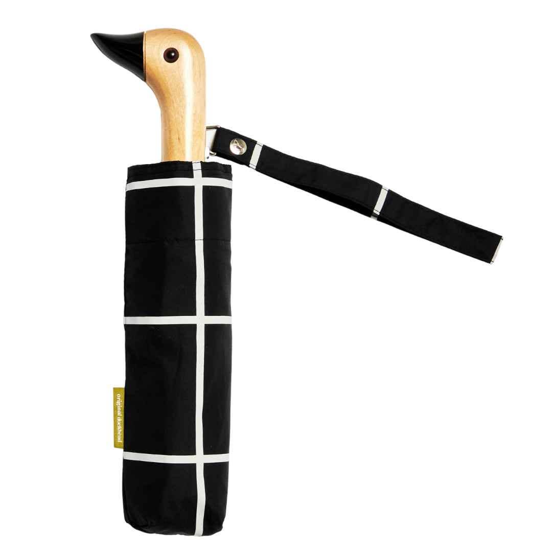 Original Duckhead - Regenschirm mit Entenkopf • Black Grid - Regenschirm - ROSA ECK Concept Store