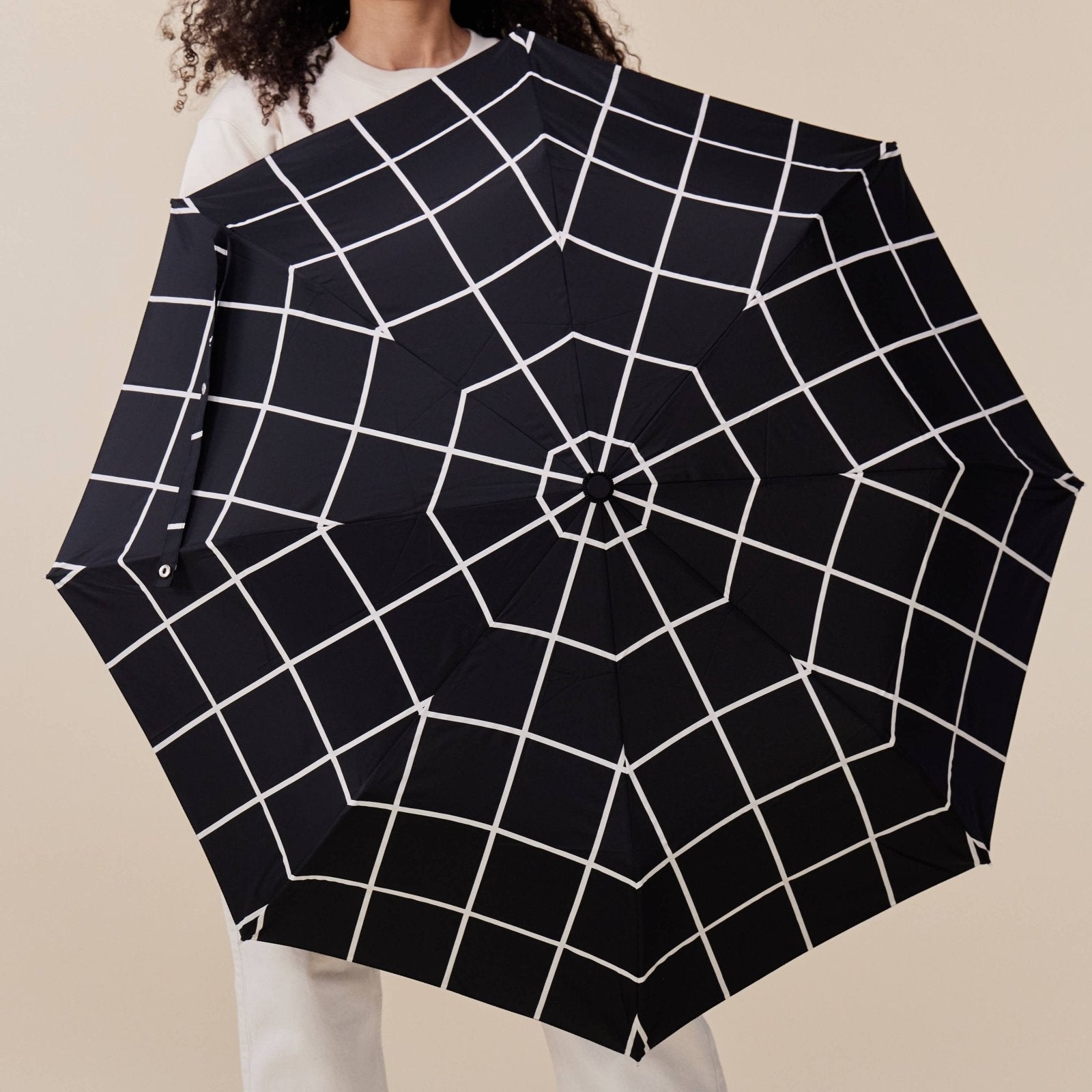 Original Duckhead - Regenschirm mit Entenkopf • Black Grid - Regenschirm - ROSA ECK Concept Store