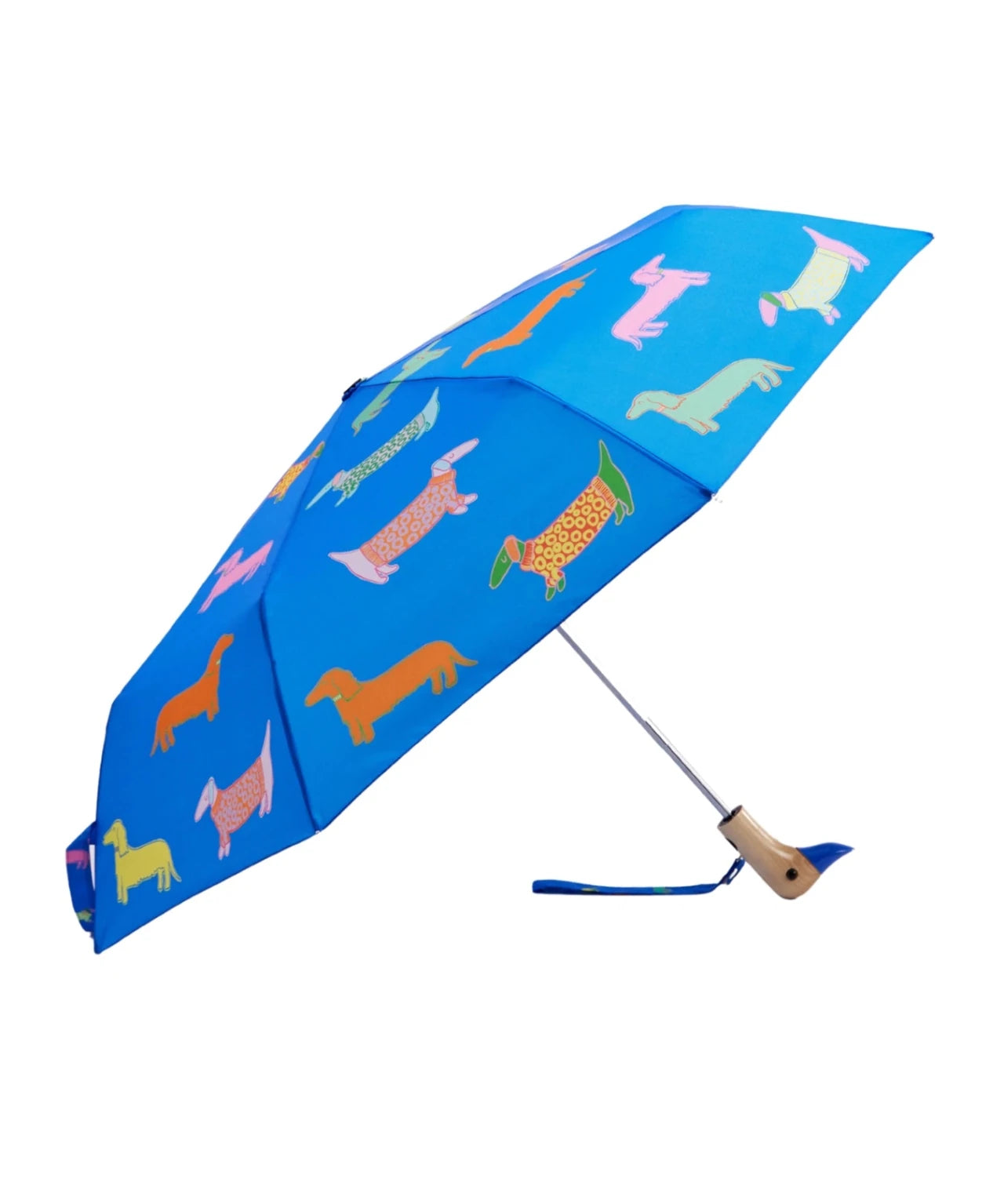 Original Duckhead - Regenschirm mit Entenkopf • Blue Dachshund - ROSA ECK