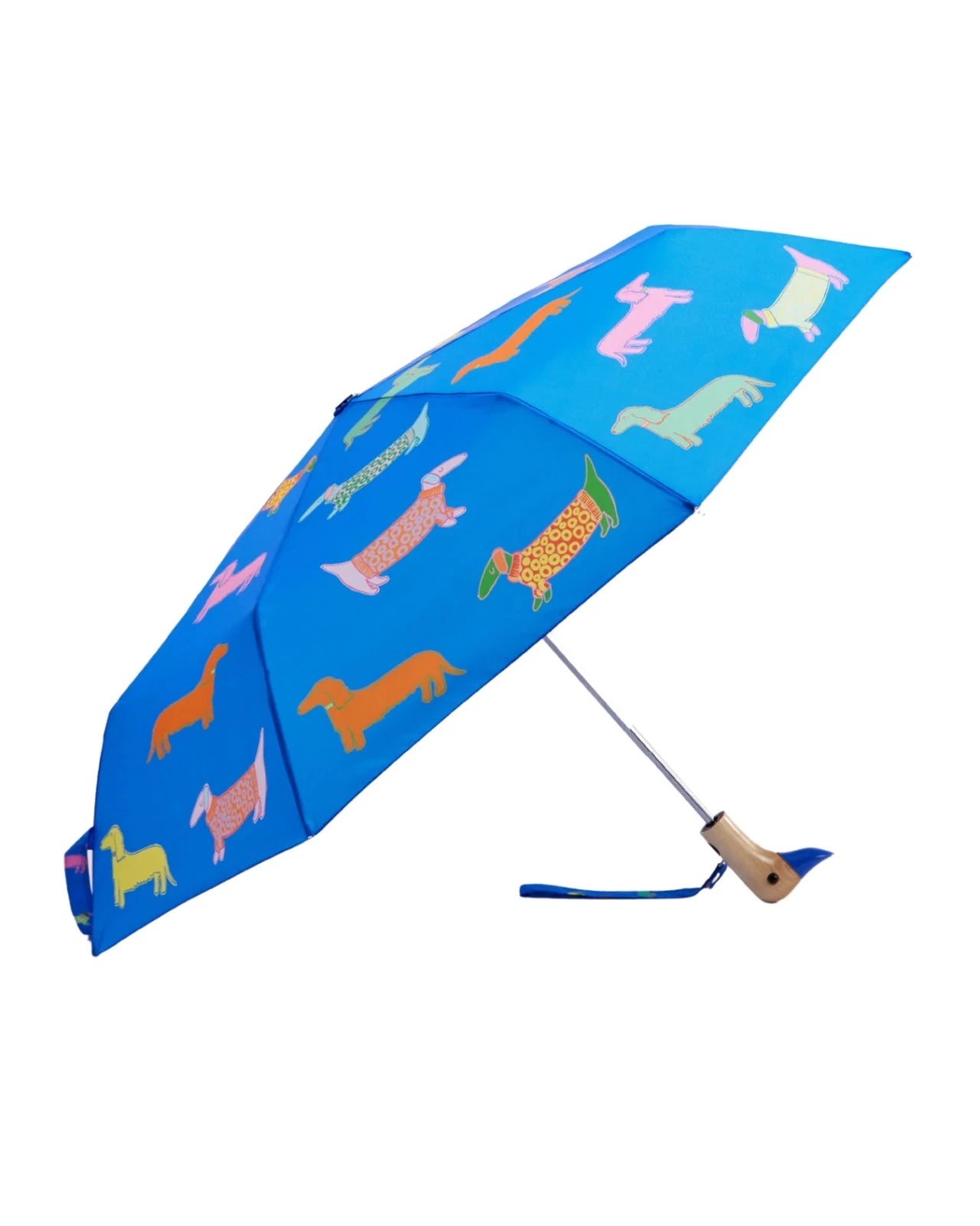 Original Duckhead - Regenschirm mit Entenkopf • Blue Dachshund - ROSA ECK