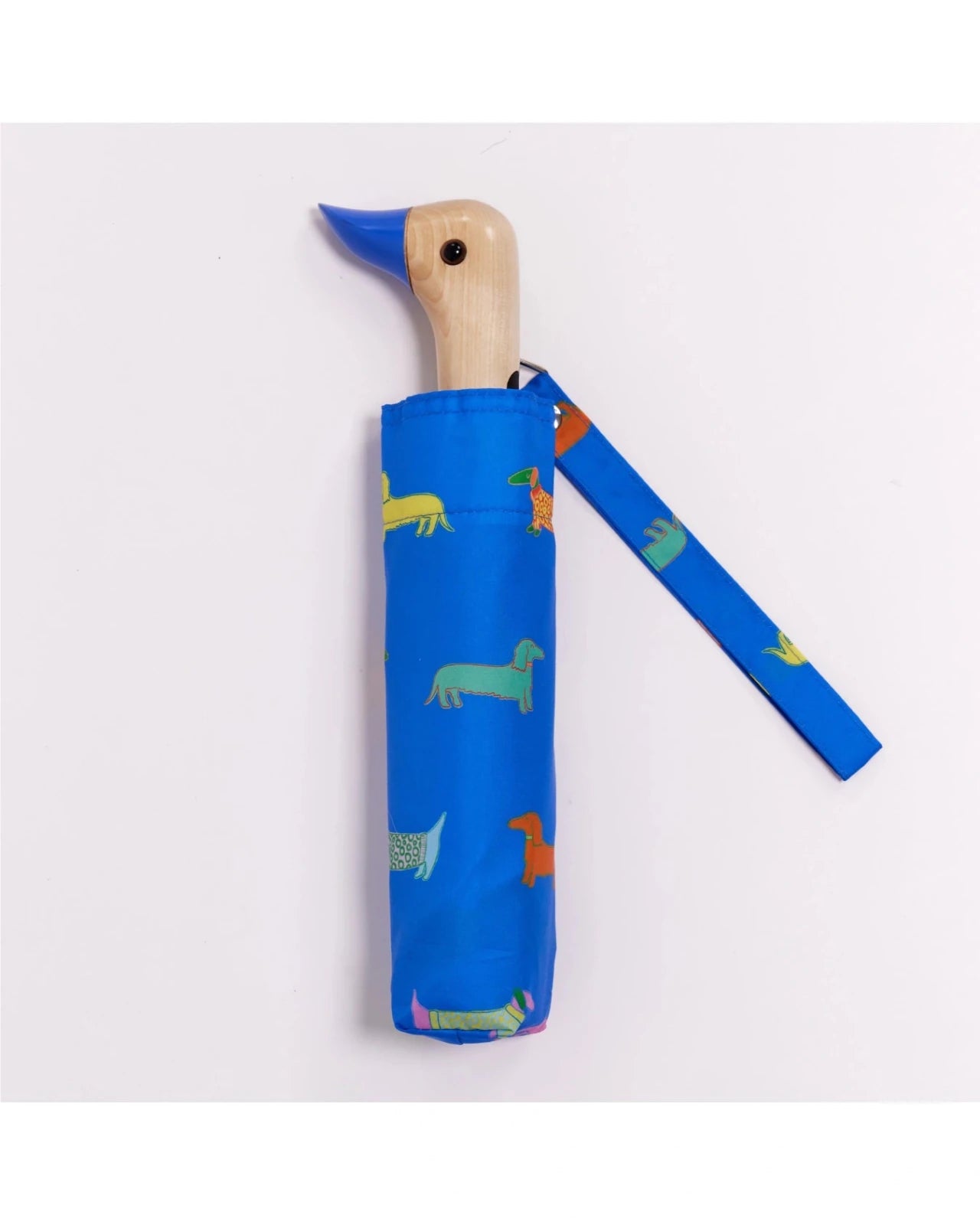 Original Duckhead - Regenschirm mit Entenkopf • Blue Dachshund - ROSA ECK
