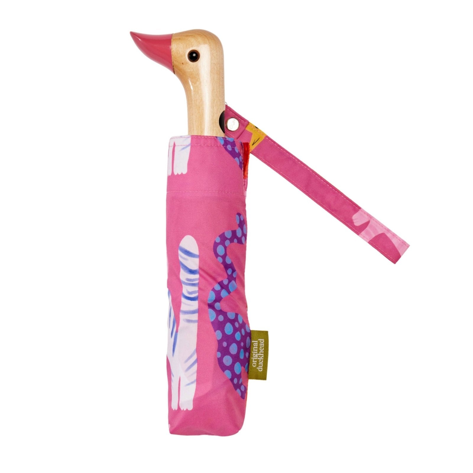 Original Duckhead - Regenschirm mit Entenkopf • Fuchsia Arty Cats - Regenschirm - ROSA ECK