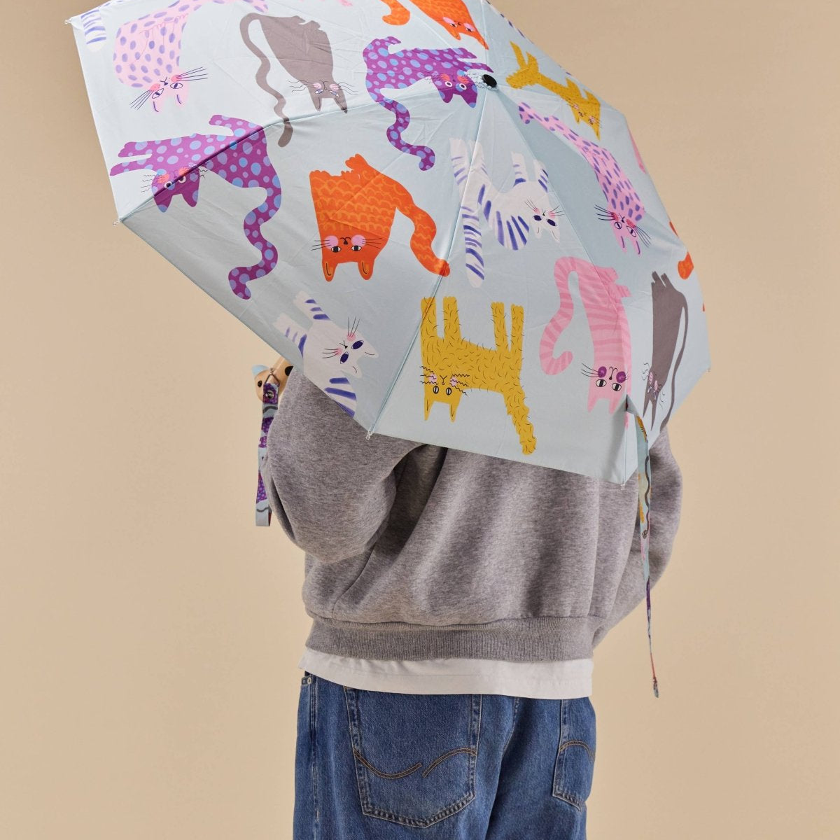 Original Duckhead - Regenschirm mit Entenkopf • Ice Arty Cats - Regenschirm - ROSA ECK
