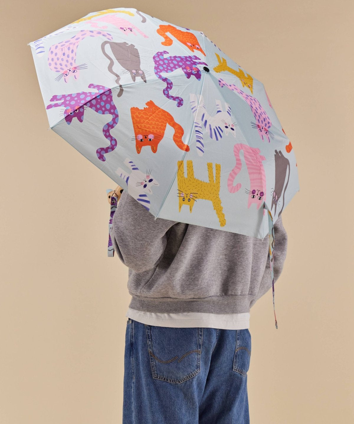 Original Duckhead - Regenschirm mit Entenkopf • Ice Arty Cats - Regenschirm - ROSA ECK