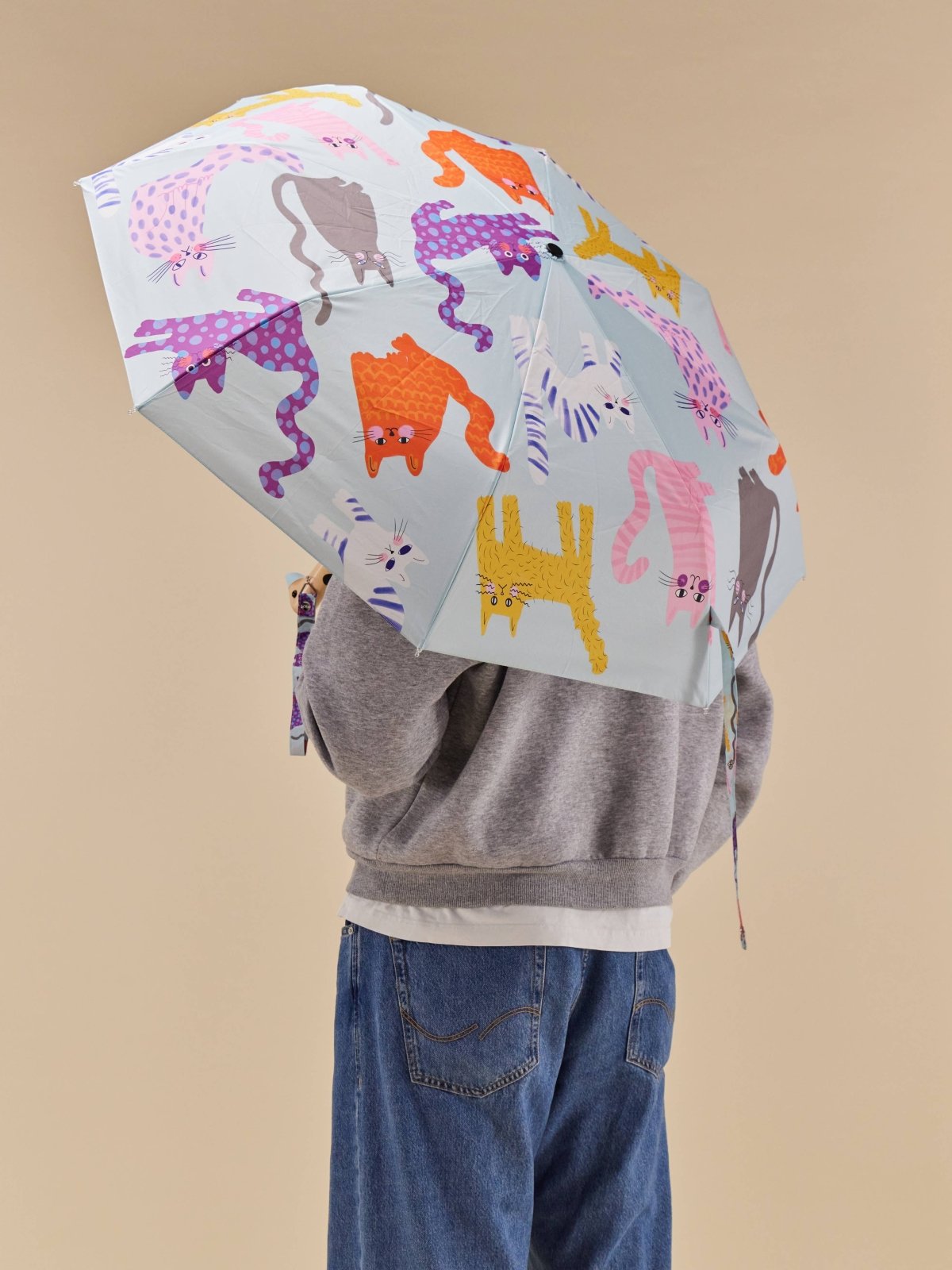 Original Duckhead - Regenschirm mit Entenkopf • Ice Arty Cats - Regenschirm - ROSA ECK