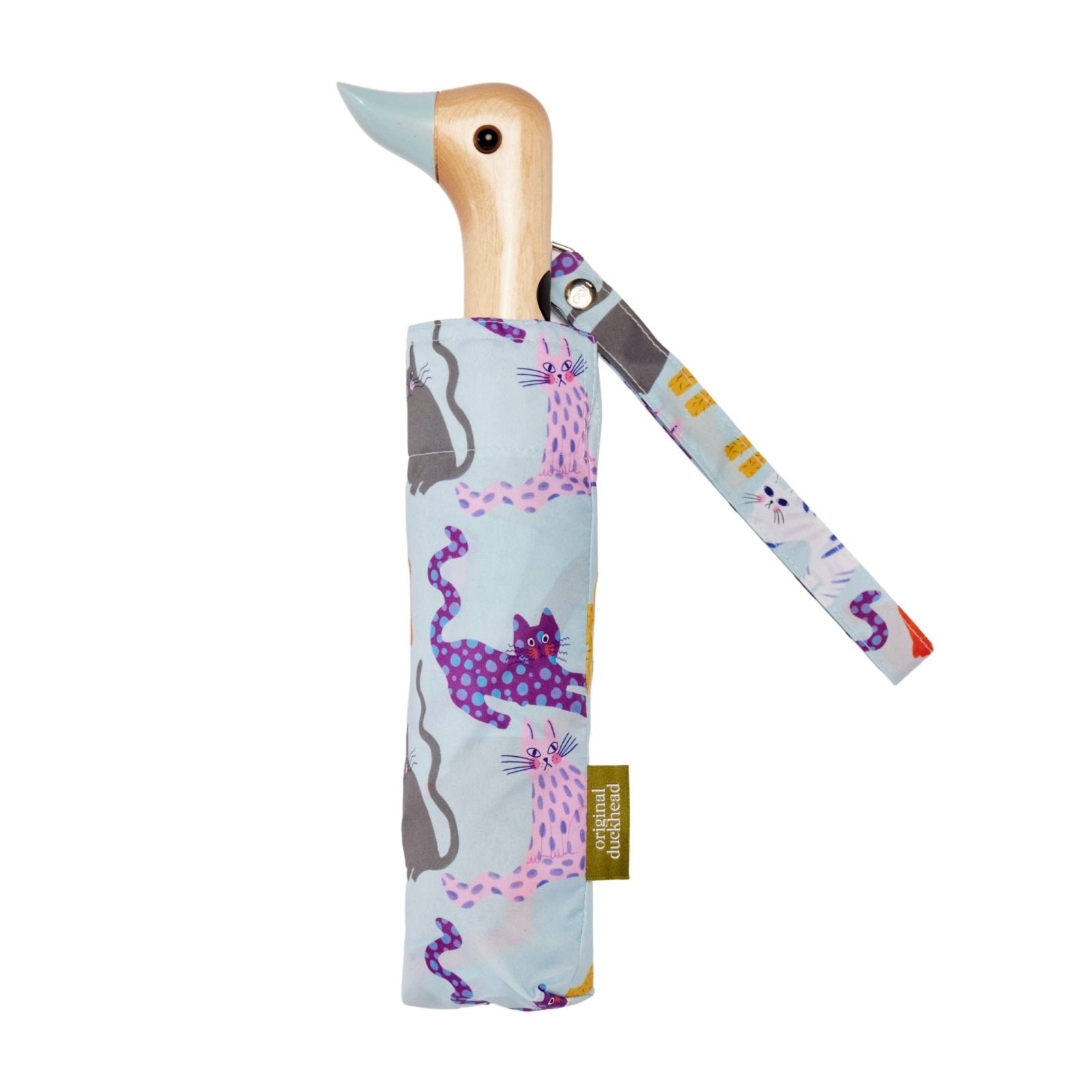 Original Duckhead - Regenschirm mit Entenkopf • Ice Arty Cats - Regenschirm - ROSA ECK