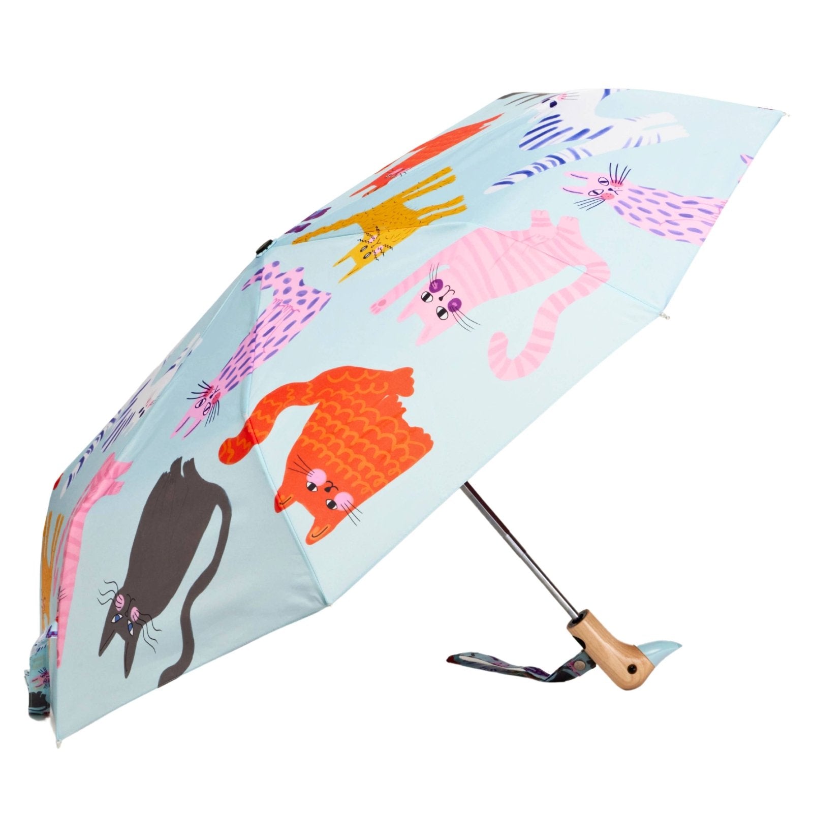 Original Duckhead - Regenschirm mit Entenkopf • Ice Arty Cats - Regenschirm - ROSA ECK