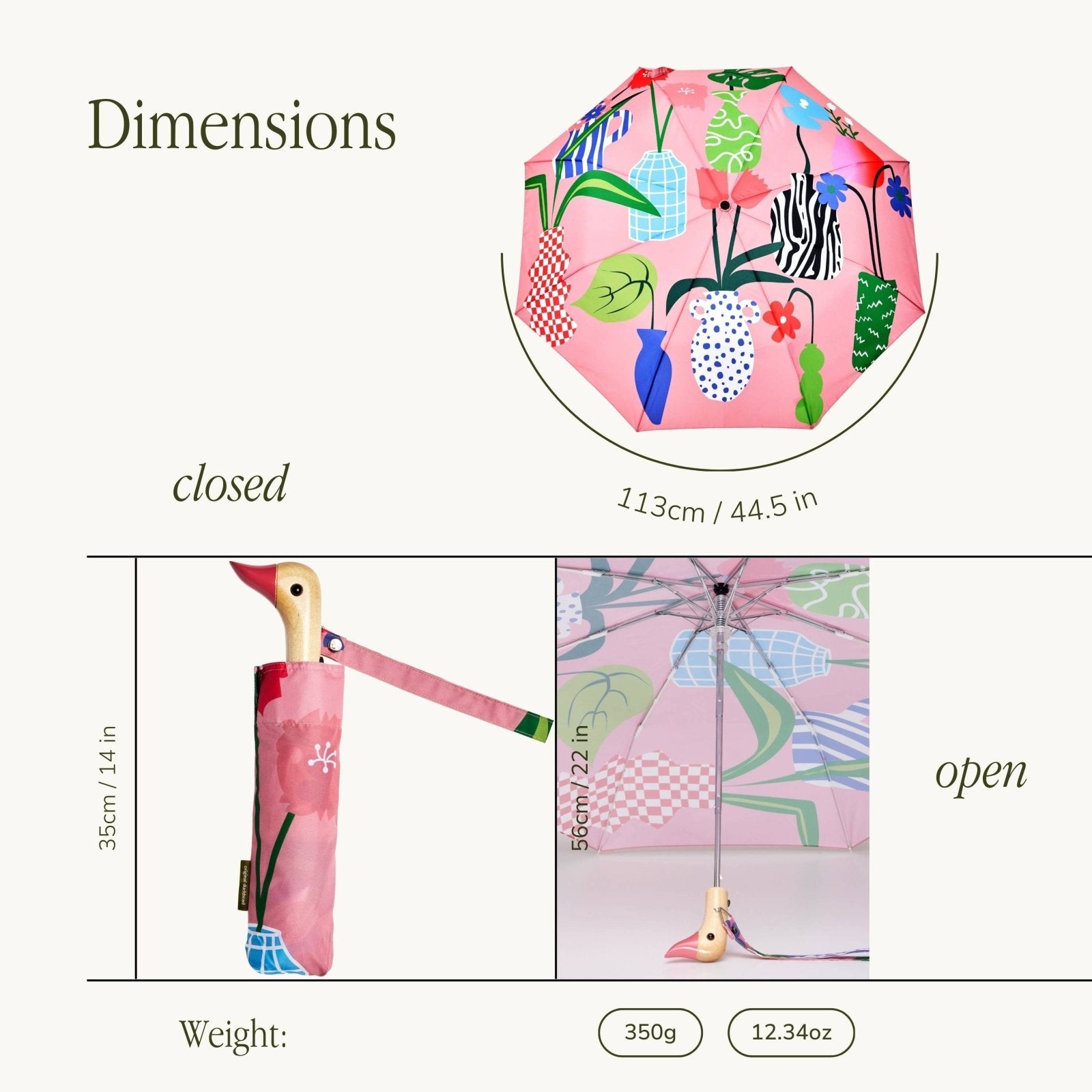 Original Duckhead - Regenschirm mit Entenkopf • Vases - Regenschirm - ROSA ECK