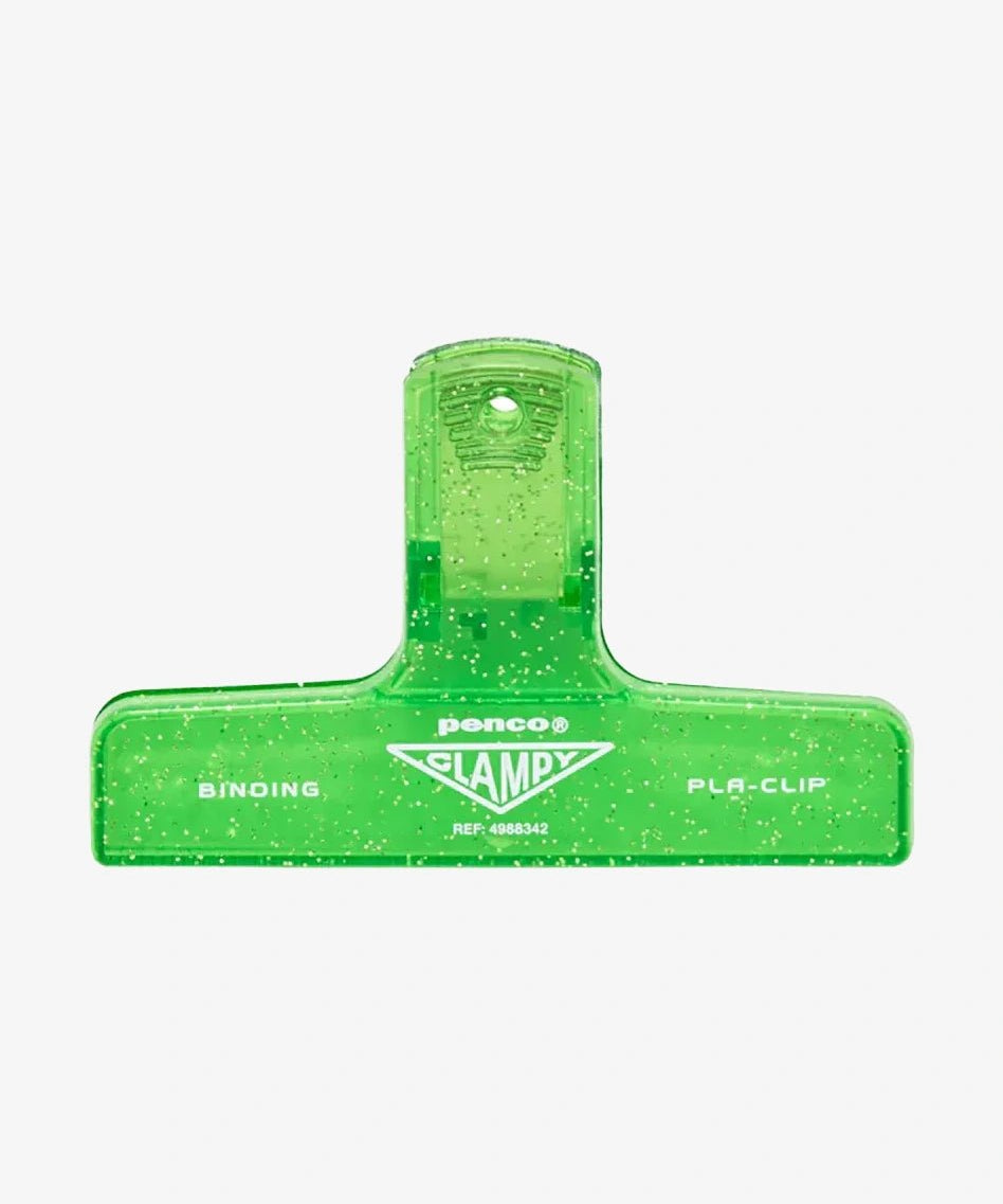 Penco - CLAMPY Große Papierklammer • Glitter Light Green - ROSA ECK