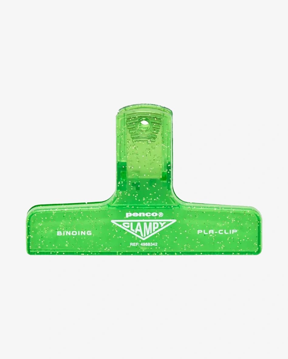 Penco - CLAMPY Große Papierklammer • Glitter Light Green - ROSA ECK