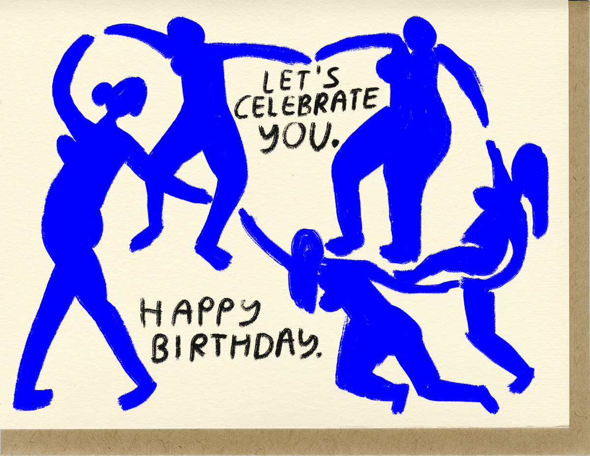 People I've Loved - LET'S CELEBRATE YOU Geburtstagskarte - ROSA ECK - Blau, ,