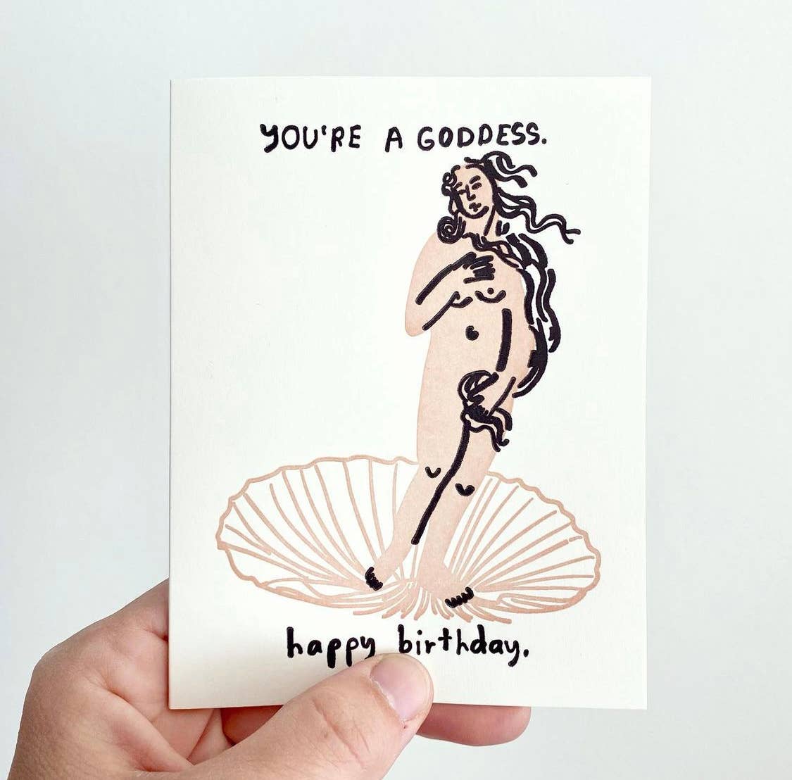 People I've Loved - YOU'RE A GODDESS Geburtstagskarte - ROSA ECK - Rosa, Schwarz, Weiß