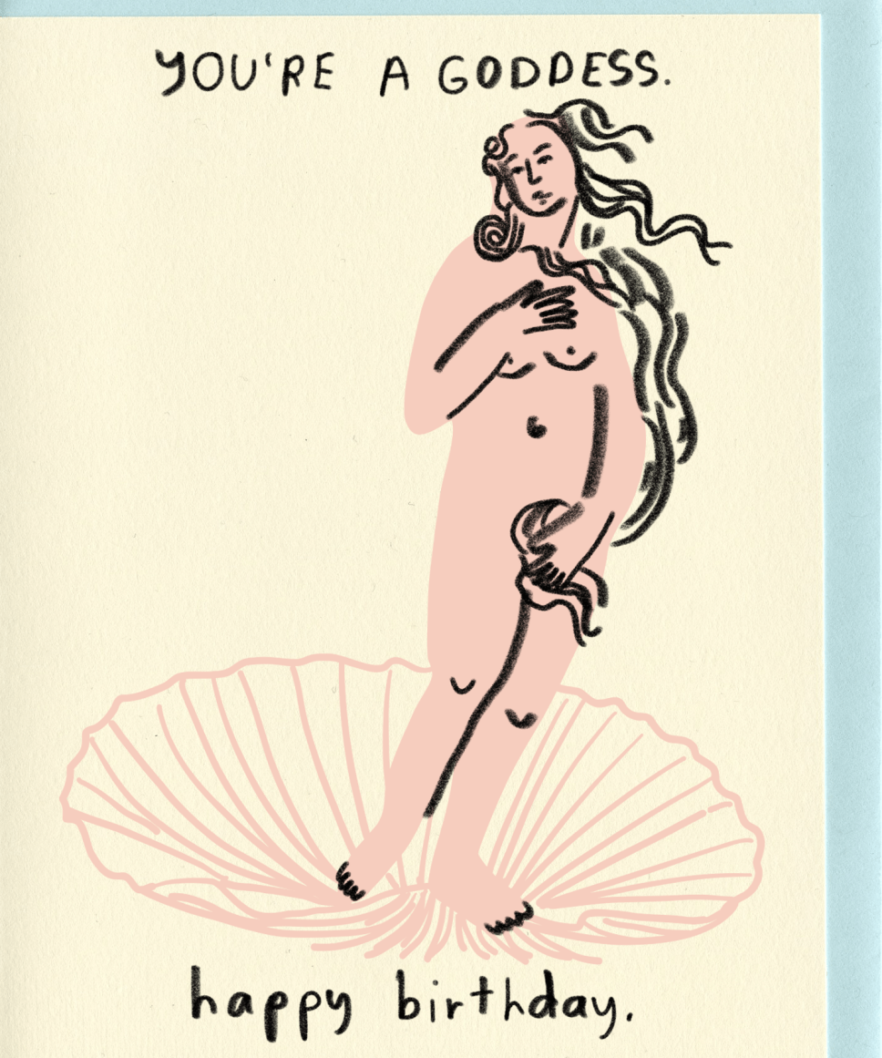 People I've Loved - YOU'RE A GODDESS Geburtstagskarte - ROSA ECK - Rosa, Schwarz, Weiß