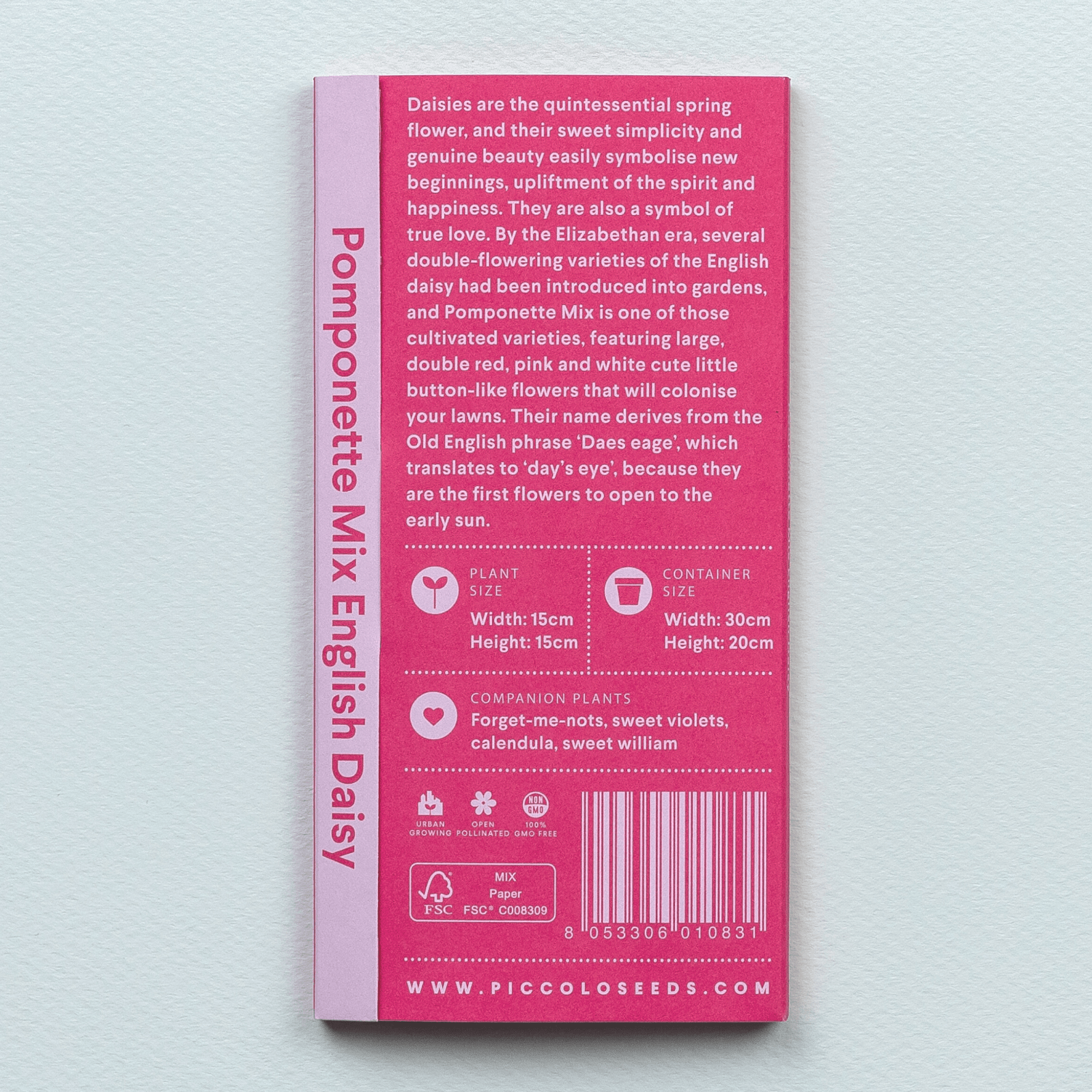 Piccolo Seeds - Blumensamen • English Daisy Pomponette Mix - ROSA ECK