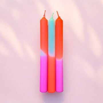 Pink Stories - DIP DYE NEON * Kerzen 2er - Set | Apple Crisp - ROSA ECK - , ,