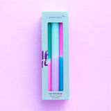 Pink Stories - DIP DYE NEON * Kerzen 2er - Set | Pineapple Blue - ROSA ECK - , ,