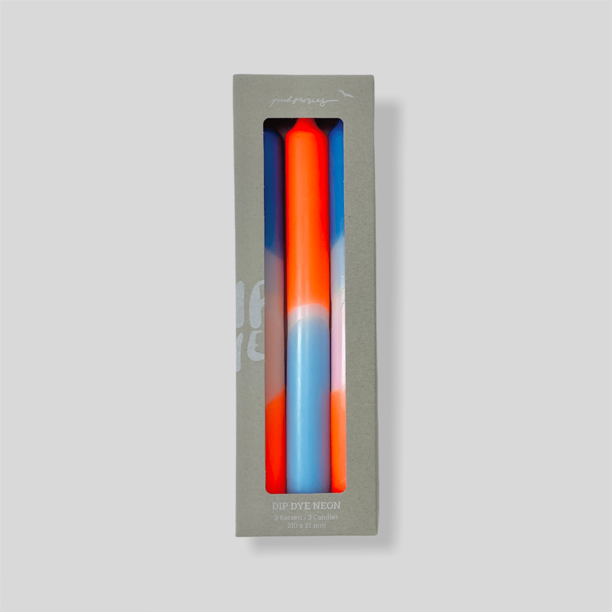 Pink Stories - DIP DYE NEON * Kerzen 3er - Set | Coral Playa - ROSA ECK - , ,