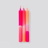Pink Stories - Dip Dye Neon Kerzen 3er - Set • Flamingo Dreams - ROSA ECK
