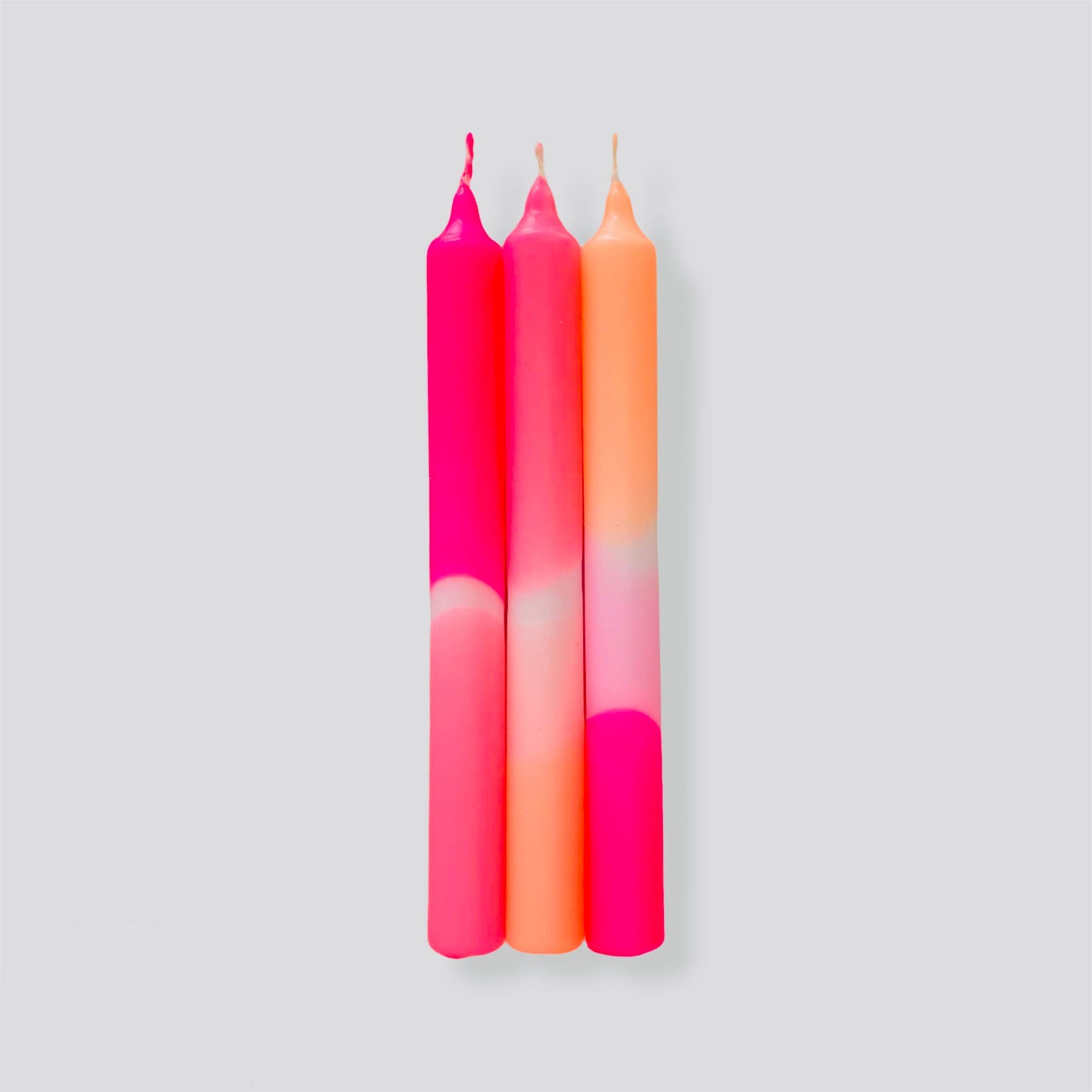 Pink Stories - Dip Dye Neon Kerzen 3er - Set • Flamingo Dreams - ROSA ECK