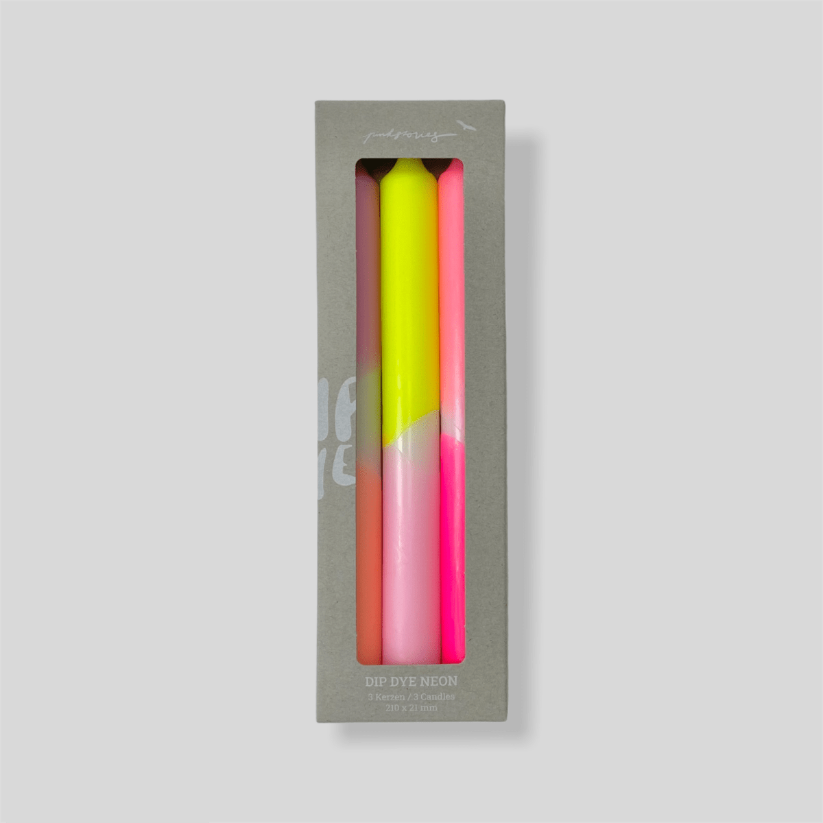 Pink Stories - DIP DYE NEON * Kerzen 3er - Set | Summer Breeze - ROSA ECK