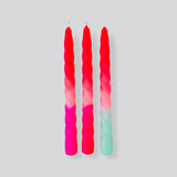 Pink Stories - DIP DYE TWISTED * Kerzen 3er - Set | Ice Cream pink - Kerze - ROSA ECK Concept Store