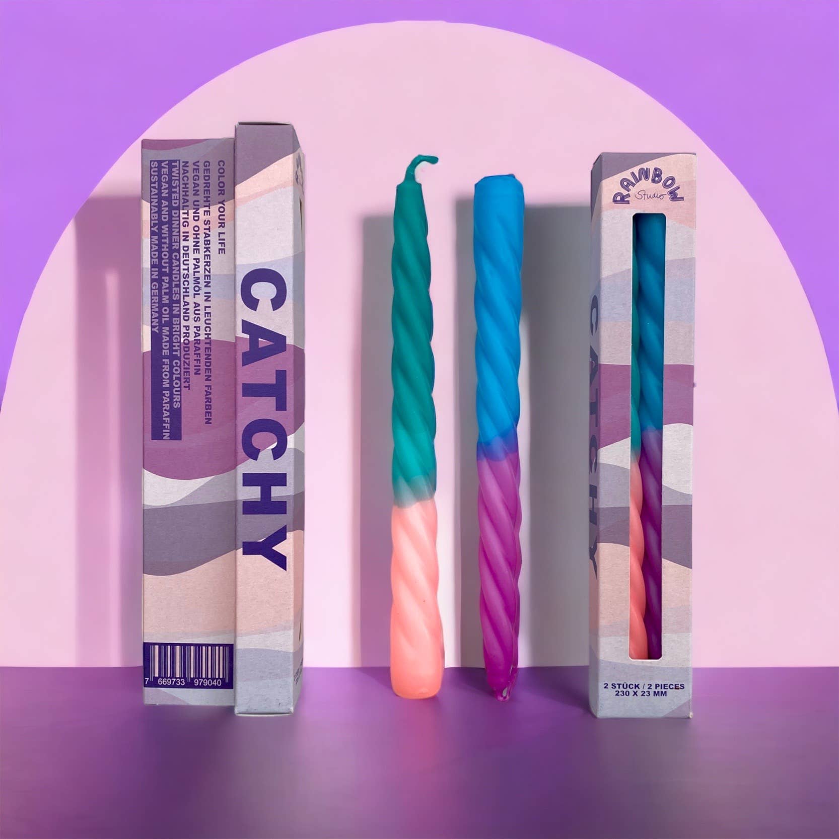 Pink Stories - Rainbow Studio Kerzen (2er - Set) • Catchy - ROSA ECK