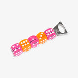 Schlüsselanhänger mit 5 Würfeln • Pink/Orange (ROSA ECK Edition)