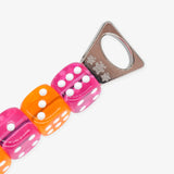 Schlüsselanhänger mit 5 Würfeln • Pink/Orange (ROSA ECK Edition)
