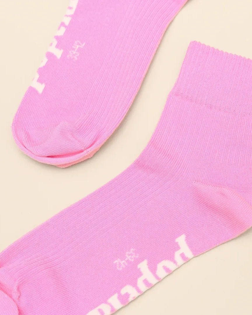 popeia - ANKLE Socken aus Bio - Baumwolle • Pink - ROSA ECK