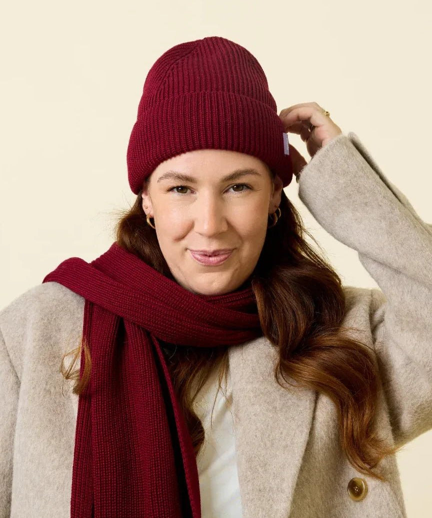 Popeia - Beanie aus Merinowolle • Bordeaux - Beanie - ROSA ECK