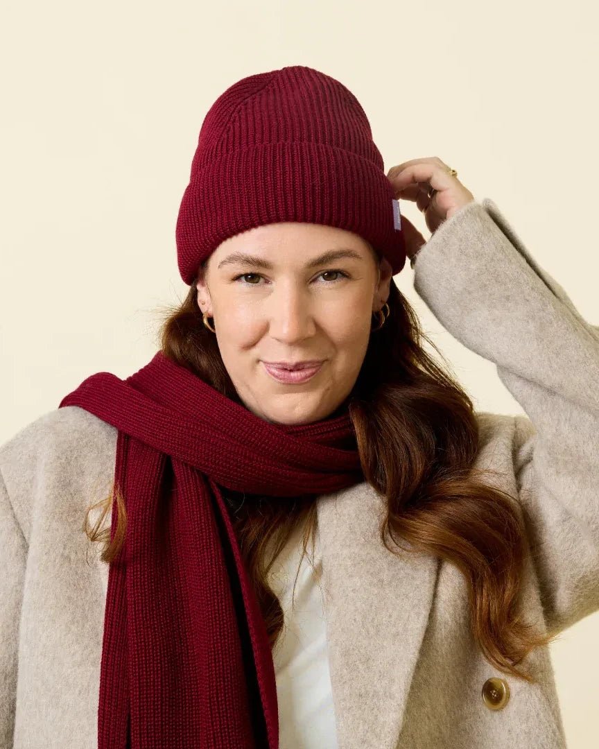 Popeia - Beanie aus Merinowolle • Bordeaux - Beanie - ROSA ECK