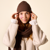 Beanie aus Merinowolle in Dunkelbraun von popeia