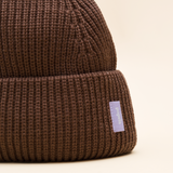 Beanie aus Merinowolle in Dunkelbraun von popeia