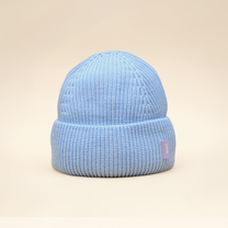 Beanie aus Merinowolle in Hellblau von popeia