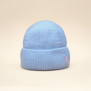 Beanie aus Merinowolle in Hellblau von popeia