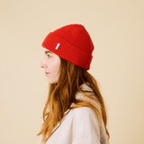 popeia - Beanie aus Merinowolle | Popeia Rot - ROSA ECK - , ,