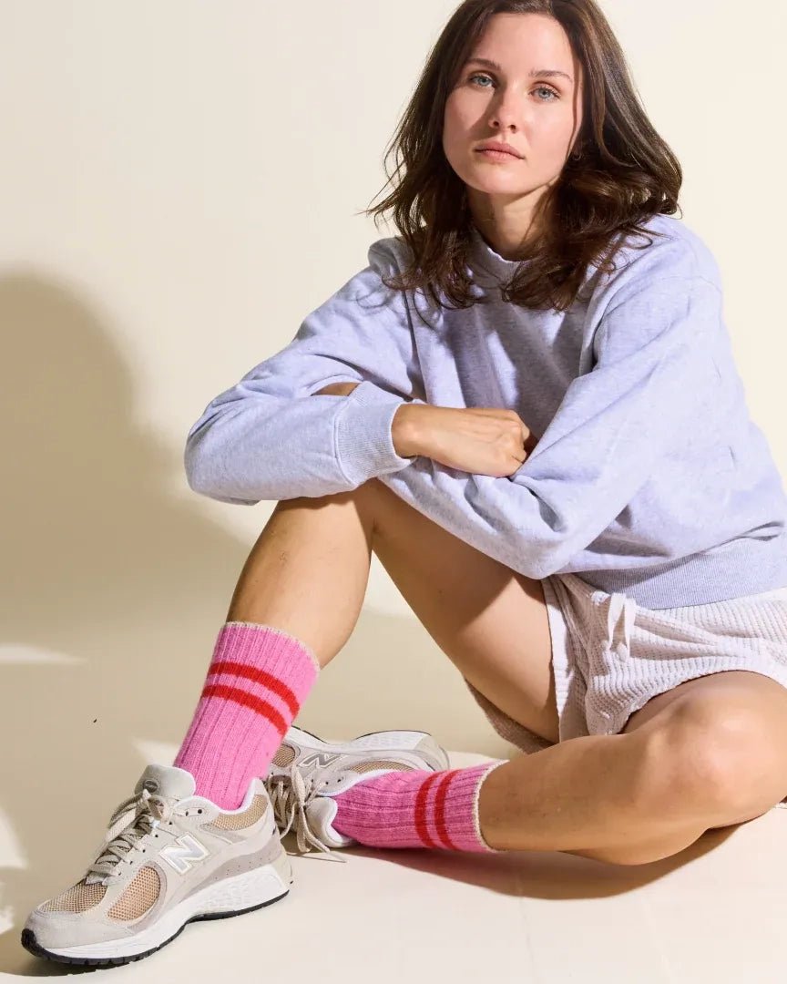 popeia - Dicke Stricksocken aus Wolle • Pink - Socken - ROSA ECK