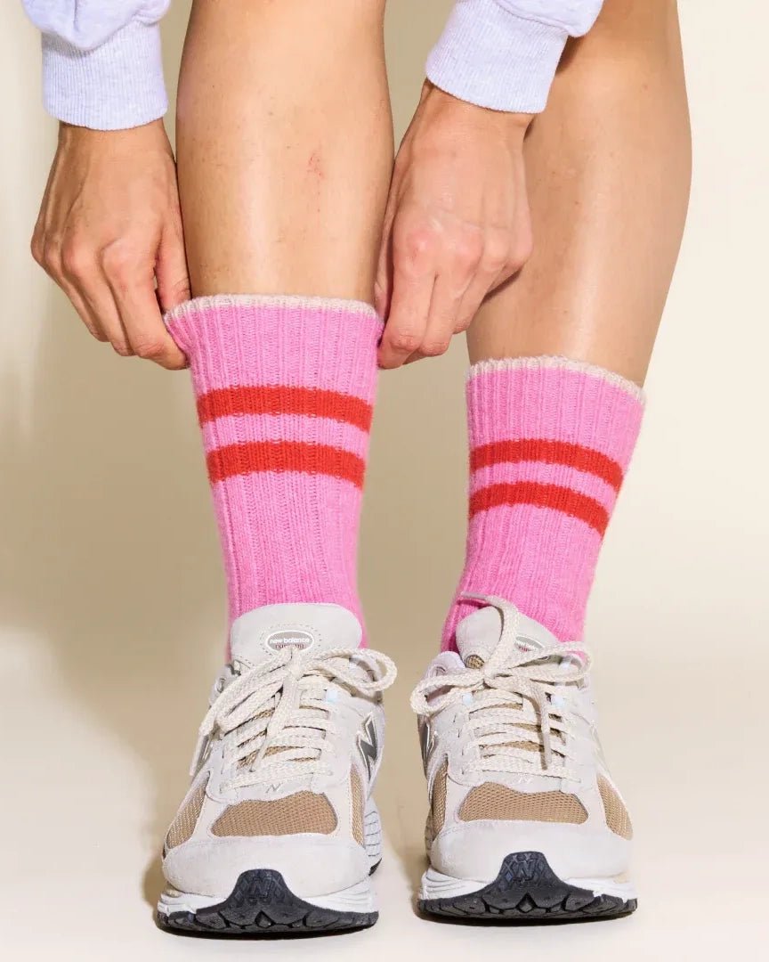 popeia - Dicke Stricksocken aus Wolle • Pink - Socken - ROSA ECK